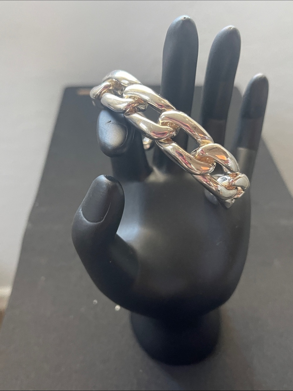Chunky Silver Chain cuff Bracelet